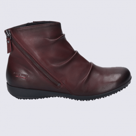 Bottines Josef Seibel, bottines zippées confortable et de qualité supérieure pour femme en cuir violet