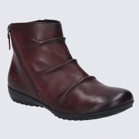 Bottines Josef Seibel, bottines zippées confortable et de qualité supérieure pour femme en cuir violet