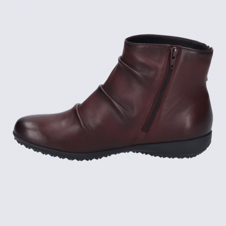 Bottines Josef Seibel, bottines zippées confortable et de qualité supérieure pour femme en cuir violet