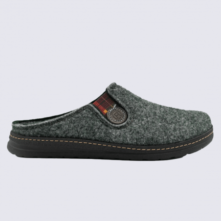 Mules Rohde, mules confortable et chaude homme en cuir et textile vert