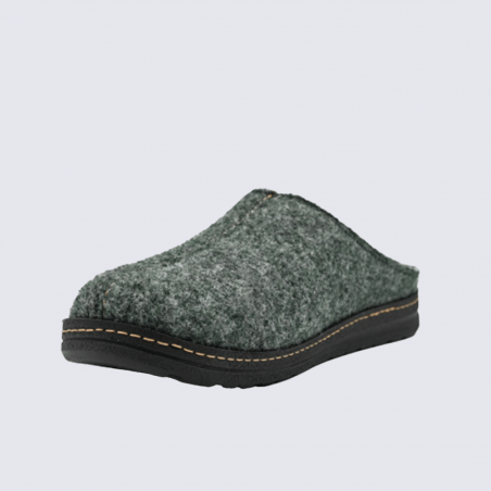 Mules Rohde, mules confortable et chaude homme en cuir et textile vert