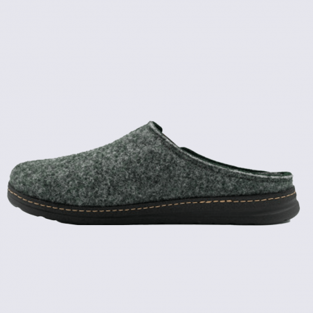 Mules Rohde, mules confortable et chaude homme en cuir et textile vert