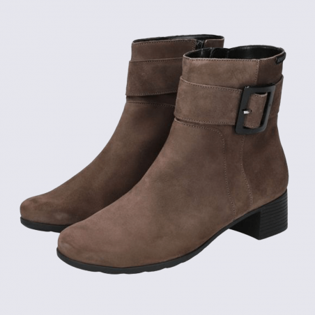 Bottines Mephisto, bottines confortables et chic femme en cuir velours marron