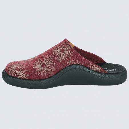 Mules Josef Seibel, mules agréables et raffinées femme motif floral en textile bordeaux