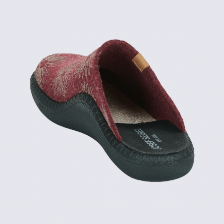 Mules Josef Seibel, mules agréables et raffinées femme motif floral en textile bordeaux