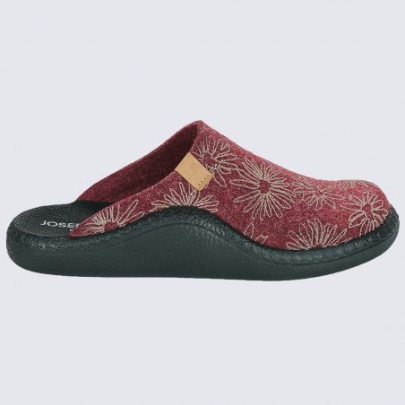 Mules Josef Seibel, mules agréables et raffinées femme motif floral en textile bordeaux