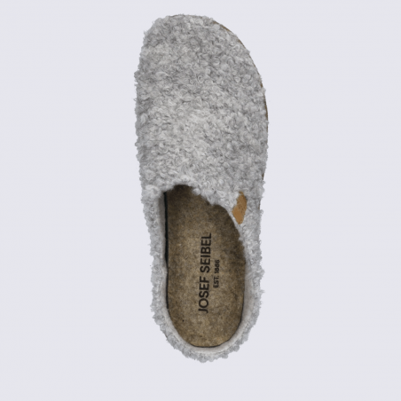 Mules Josef Seibel, mules confortables et chaude femme en textile gris clair