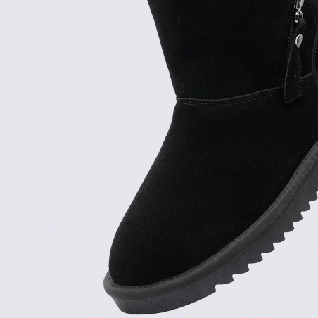 Bottines ara, bottines confort et chaude pour femmes avec doublure chaude en peau de mouton noir