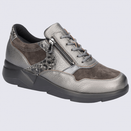 Baskets Waldlaufer, baskets chic et confortable pour femme en cuir gris