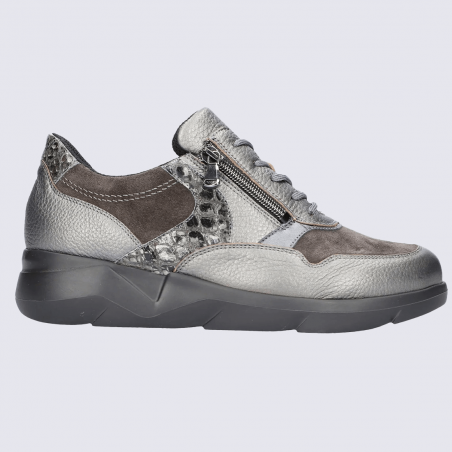 Baskets Waldlaufer, baskets chic et confortable pour femme en cuir gris