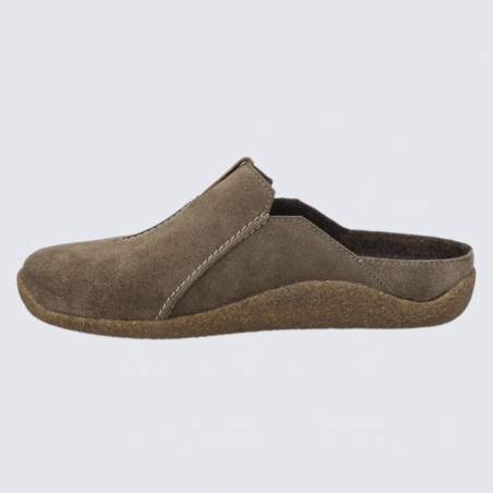 Mules Josef Seibel, mules confortable et chaud homme en cuir marron