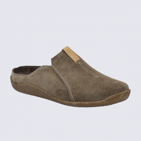 Mules Josef Seibel, mules confortable et chaud homme en cuir marron