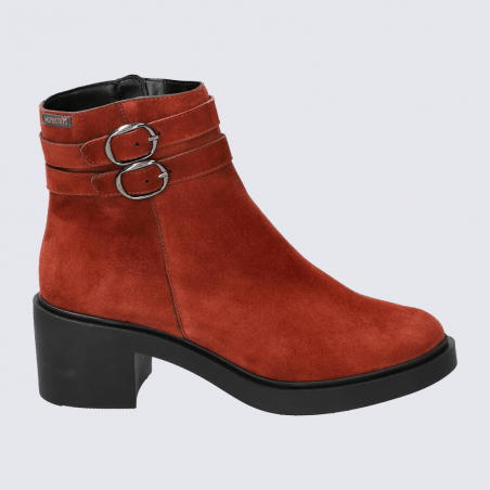 Bottines Mephisto, bottines classe et contemporaine femme en cuir velours orange