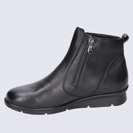 Bottines Waldlaufer, bottines chic et moderne femme en cuir noir