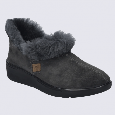 Mules Josef Seibel, mules modernes doublures chaude femme en textile anthracite