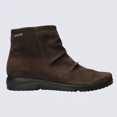 Bottines Mephisto, bottines moderne et élégante femme en cuir nubuck marron