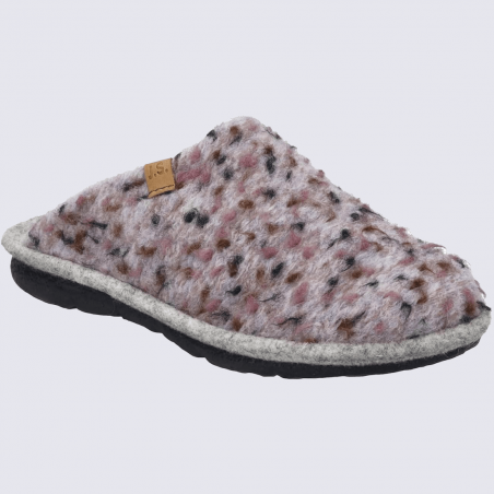 Mules Josef Seibel, mules doublures chaude a point femme en textile rose