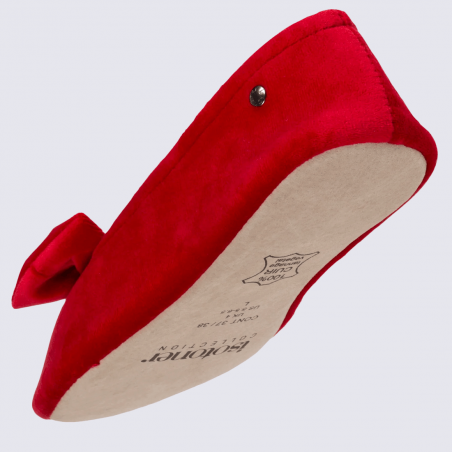 Chaussons Isotoner, chaussons ballerines femme rouge