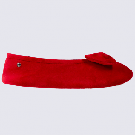 Chaussons Isotoner, chaussons ballerines femme rouge