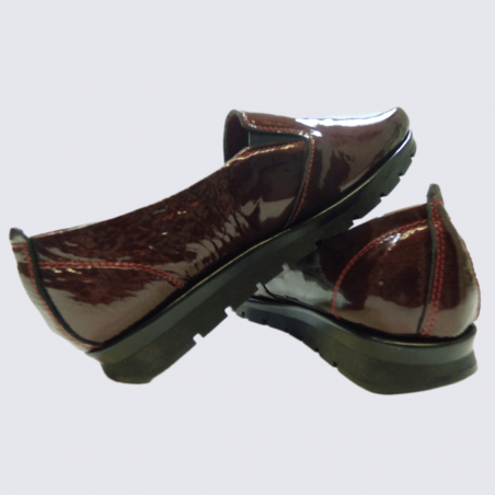 Chaussures Arima, chaussures slip-on chic femme en cuir vernis bordeaux