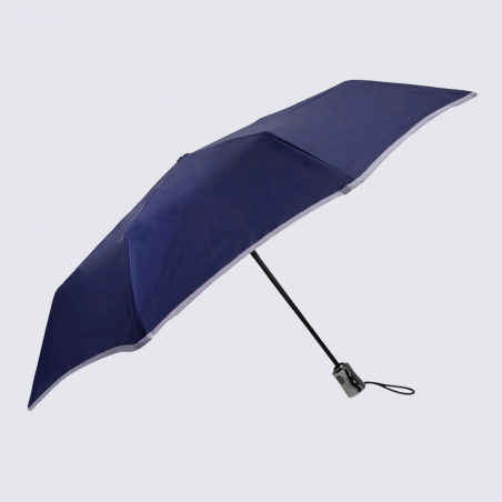 Parapluie Isotoner, parapluie X-TRA SOLIDE femme marine liseré foncé