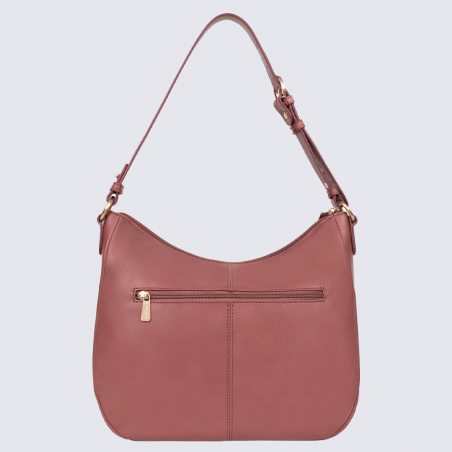 Sac à bandoulière Hexagona, sac à bandoulière style femme en cuir cassis