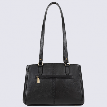 Sac à bandoulière Hexagona, sac à bandoulière tendance femme en cuir noir