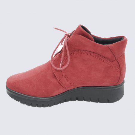 Bottines Josef Seibel, bottines chaude et confortable femme en cuir rouge