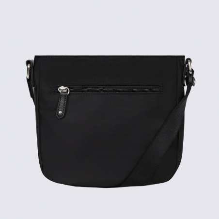 Sac à bandoulière Hexagona, sac à bandoulière tendance et pratique femme en nylon noir