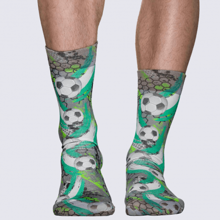 Chaussettes Wigglesteps, chaussettes motif foot homme en coton bio vert