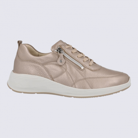 Baskets Waldlaufer, baskets tendance et légère pour femme en cuir beige