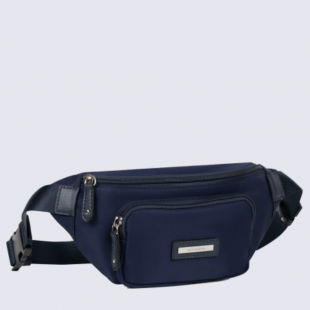 Sac banane Hexagona, sac banane élégant homme en nylon bleu nuit