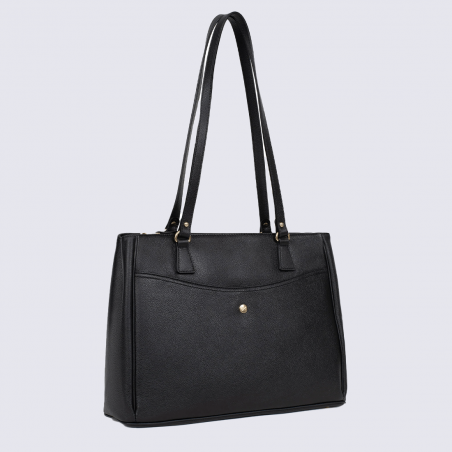 Sac à bandoulière Hexagona, sac à bandoulière classe et moderne femme en cuir noir