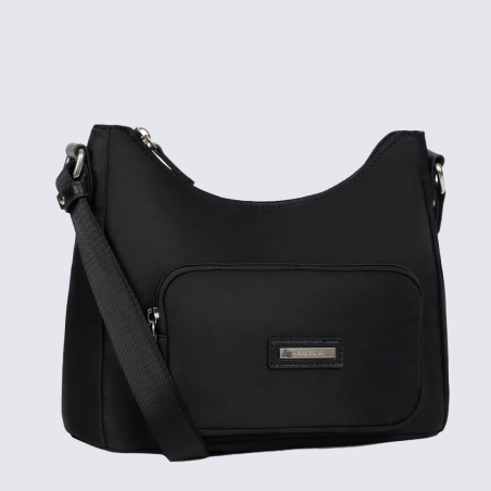 Sac à bandoulière Hexagona, sac à bandoulière chic et pratique femme en nylon noir