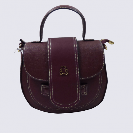 Sac à main Lulu Castagnette, sac à main Walid femme bordeaux