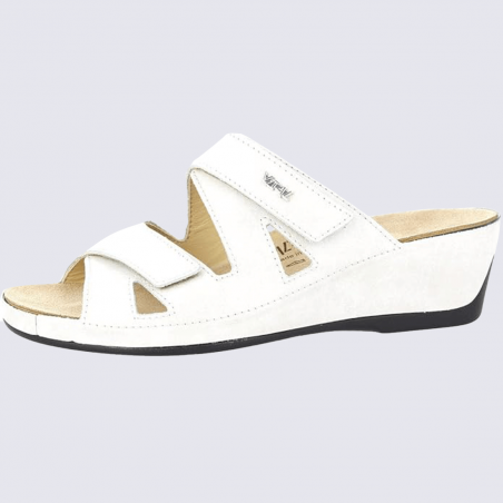 Mules Vital, mules confortables femme en cuir crême