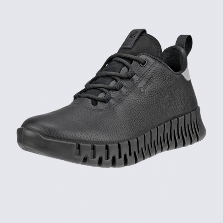 Baskets Ecco, baskets moderne et sports Gore-Tex à lacets femme en cuir noir