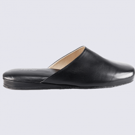 Mules Heller, mules confortables pour homme en cuir noir