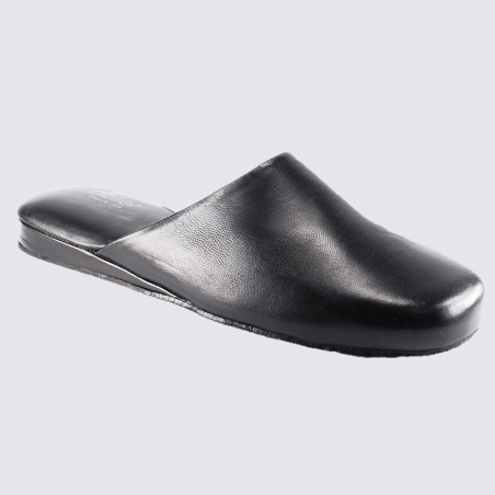 Mules Heller, mules confortables pour homme en cuir noir