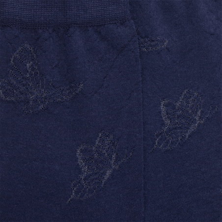 Chaussettes Doré Doré, chaussettes motif papillon femme en coton bleu marine