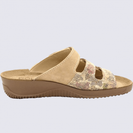 Mules Rohde, mules à bride velcro femme sahara