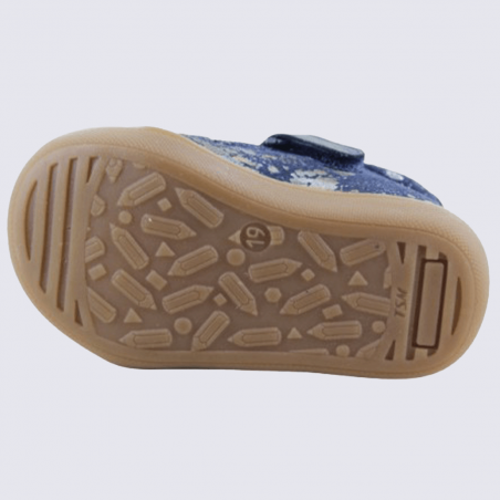 Baskets Bellamy, baskets à lacets fille motif tache en textile bleu marine