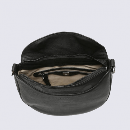 Sac porté épaule Etrier, Sac porté épaule ligne manege femme en cuir noir